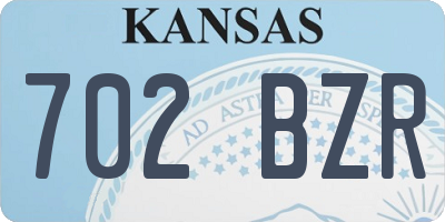 KS license plate 702BZR