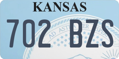 KS license plate 702BZS
