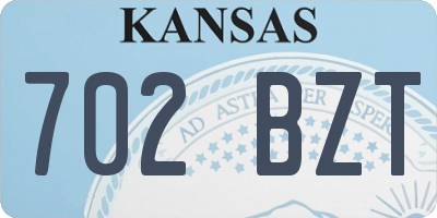 KS license plate 702BZT