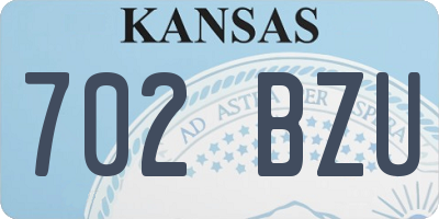 KS license plate 702BZU