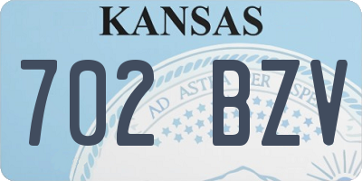 KS license plate 702BZV