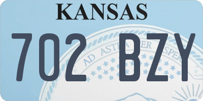 KS license plate 702BZY