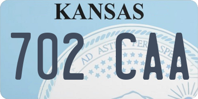 KS license plate 702CAA