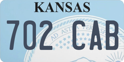 KS license plate 702CAB