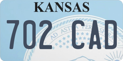 KS license plate 702CAD