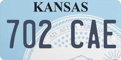 KS license plate 702CAE