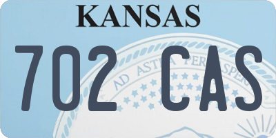KS license plate 702CAS