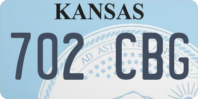 KS license plate 702CBG