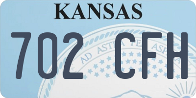KS license plate 702CFH
