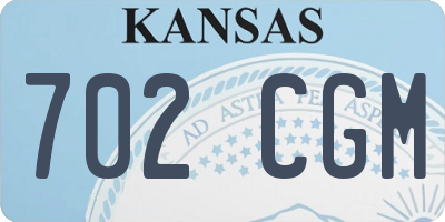 KS license plate 702CGM