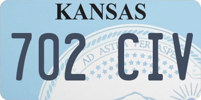 KS license plate 702CIV