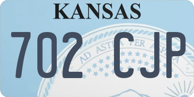 KS license plate 702CJP