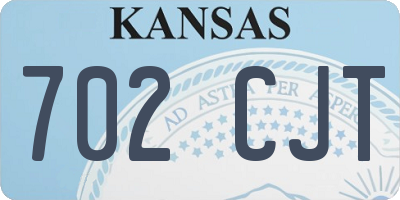 KS license plate 702CJT