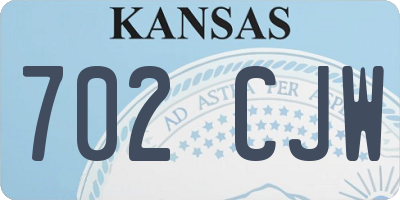 KS license plate 702CJW