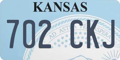 KS license plate 702CKJ