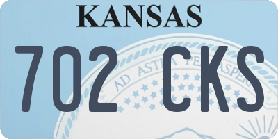 KS license plate 702CKS