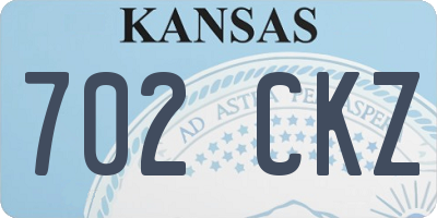 KS license plate 702CKZ