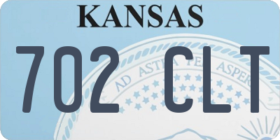 KS license plate 702CLT