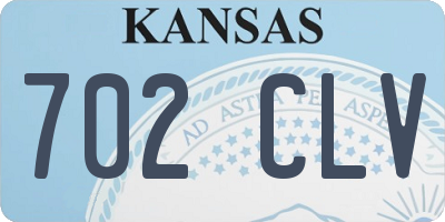 KS license plate 702CLV