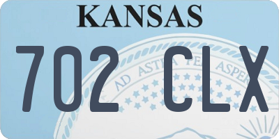 KS license plate 702CLX