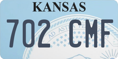 KS license plate 702CMF