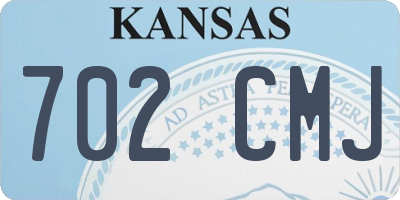 KS license plate 702CMJ
