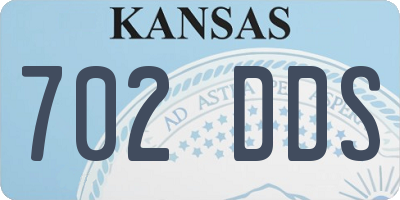 KS license plate 702DDS