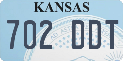 KS license plate 702DDT