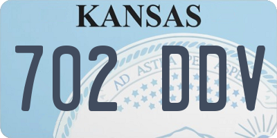 KS license plate 702DDV