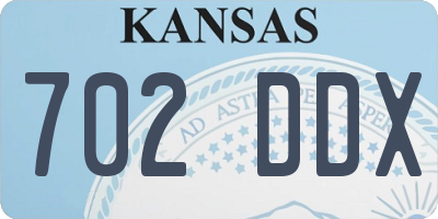 KS license plate 702DDX