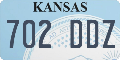 KS license plate 702DDZ