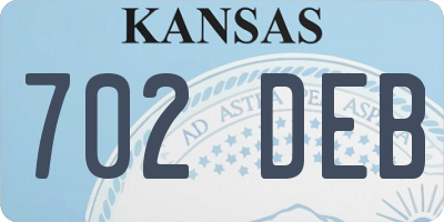 KS license plate 702DEB