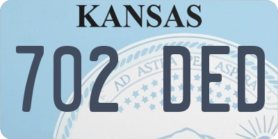 KS license plate 702DED