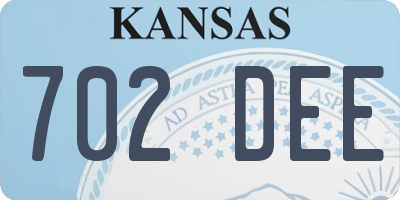 KS license plate 702DEE
