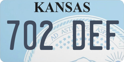 KS license plate 702DEF
