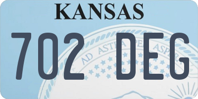 KS license plate 702DEG
