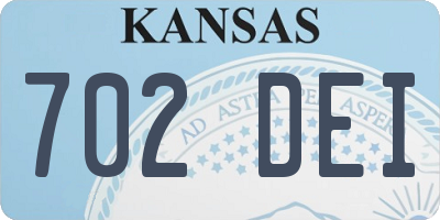 KS license plate 702DEI