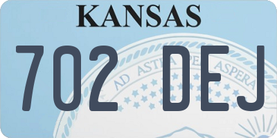 KS license plate 702DEJ