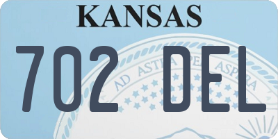 KS license plate 702DEL