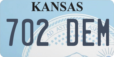 KS license plate 702DEM