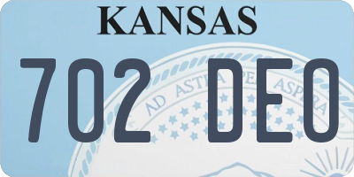 KS license plate 702DEO