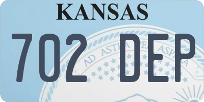 KS license plate 702DEP