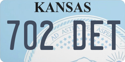 KS license plate 702DET