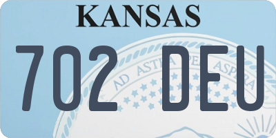 KS license plate 702DEU
