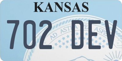 KS license plate 702DEV