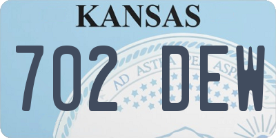KS license plate 702DEW