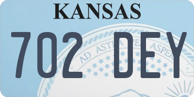 KS license plate 702DEY