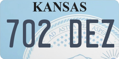 KS license plate 702DEZ