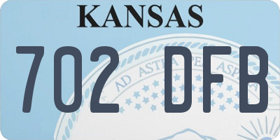 KS license plate 702DFB