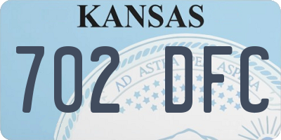 KS license plate 702DFC